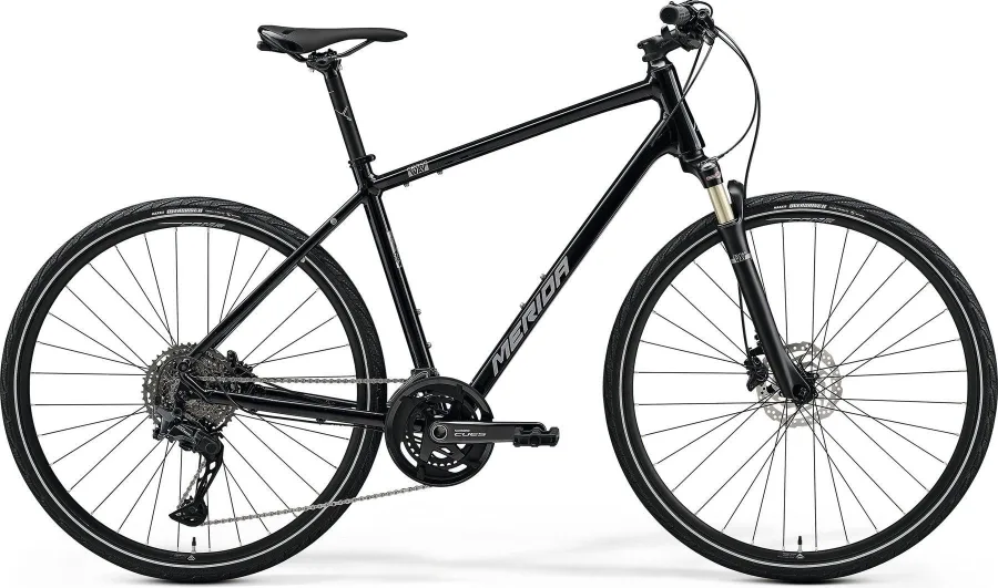 Велосипед MERIDA CROSSWAY 700 2024 glossy black (silver)